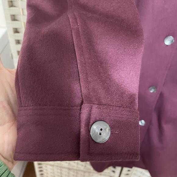 Pure Jill Faux Suede Long Shirt Jacket Size L Bayberry Buttons Fleece Ultra Soft - Picture 7 of 12